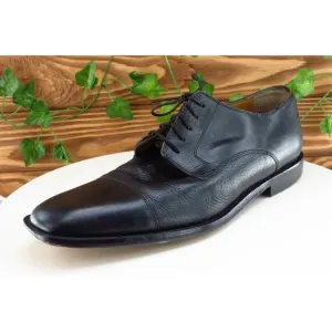 Johnston &amp; Murphy Shoes Sz 11‎ W Black Derby Oxfords Leather Men
