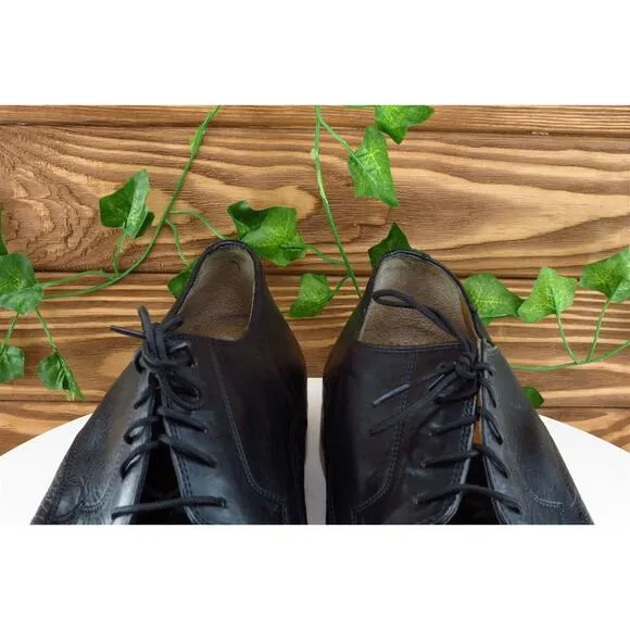 Johnston &amp; Murphy Shoes Sz 11‎ W Black Derby Oxfords Leather Men