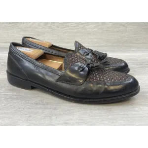 Johnston Murphy Cellini Mens Loafers Black Leather Tassel Woven  Dress Shoes 9.5