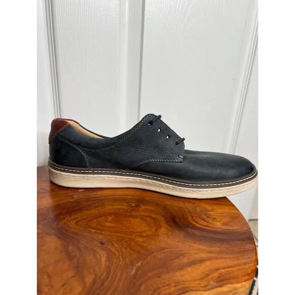Johnston Murphy Dark Navy Blue Leather Oxford Lace Up Shoes Men Size 9M