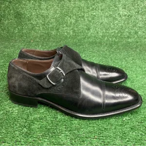 Johnston Murphy Mens Monk Strap Loafers Dress Shoes Black Leather Size 8.5