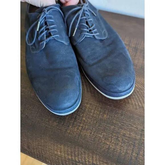 John Varvatos Star USA Navy Blue Suede Derby Oxford Shoes - Size 9.5