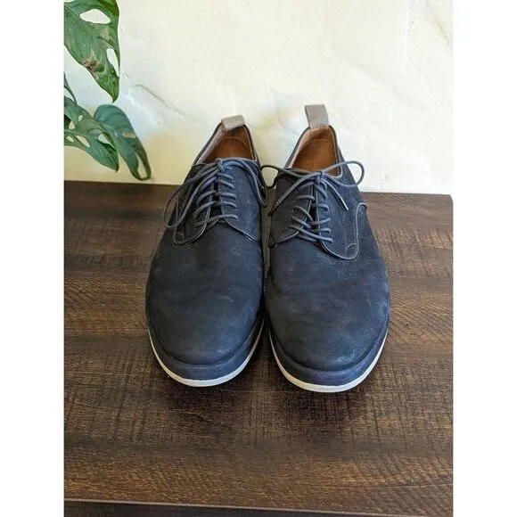 John Varvatos Star USA Navy Blue Suede Derby Oxford Shoes - Size 9.5