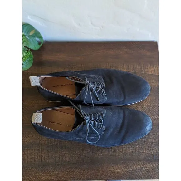 John Varvatos Star USA Navy Blue Suede Derby Oxford Shoes - Size 9.5