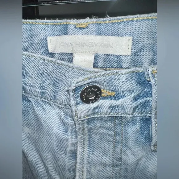Jonathan Simkhai Paisley Print Distressed Jeans size 26