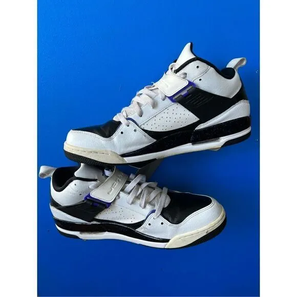 Jordan Flight 45 White Dark Concord Black Shoes 644846-108 Men Size 14