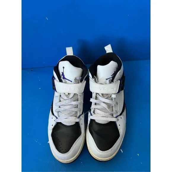 Jordan Flight 45 White Dark Concord Black Shoes 644846-108 Men Size 14