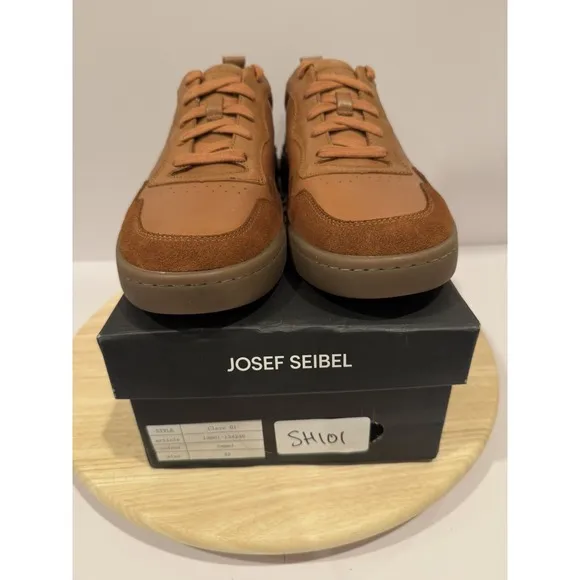 Josef Seibel Cleve 01 Casual Sneakers Shoes Camel Brown Suede Mens US 8.5 EU 42