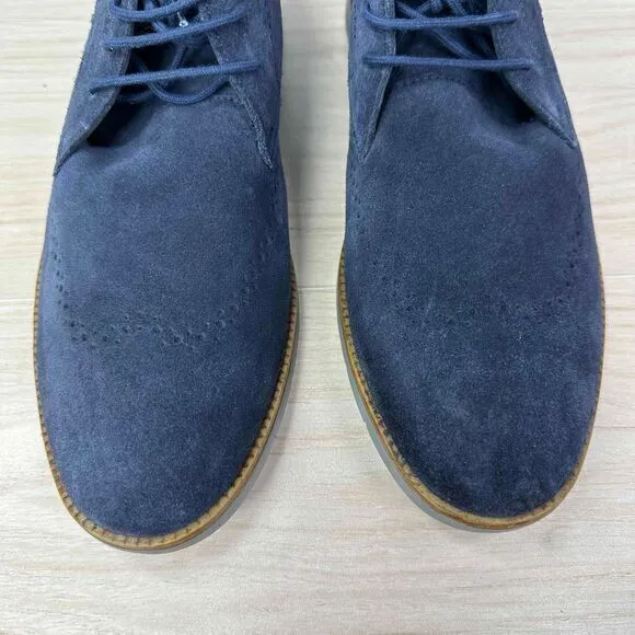 Josef Seibel Shoes Mens‎ EU 44 Blue Suede Leather Lace Up Comfort Brogue Oxford
