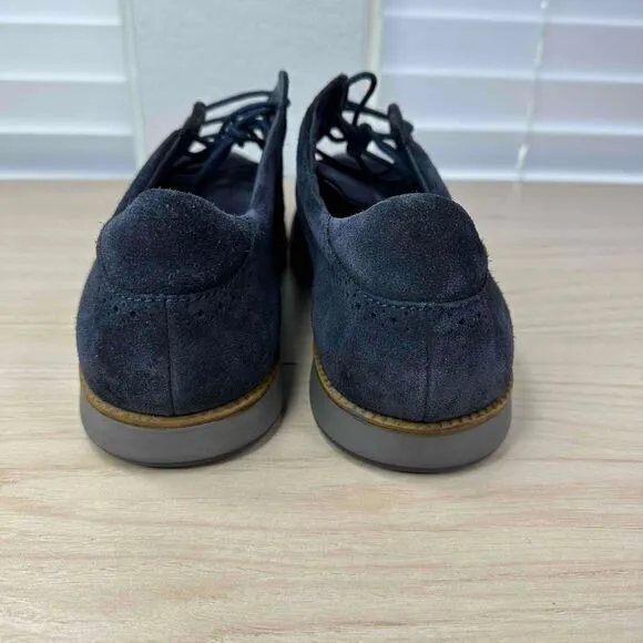 Josef Seibel Shoes Mens‎ EU 44 Blue Suede Leather Lace Up Comfort Brogue Oxford