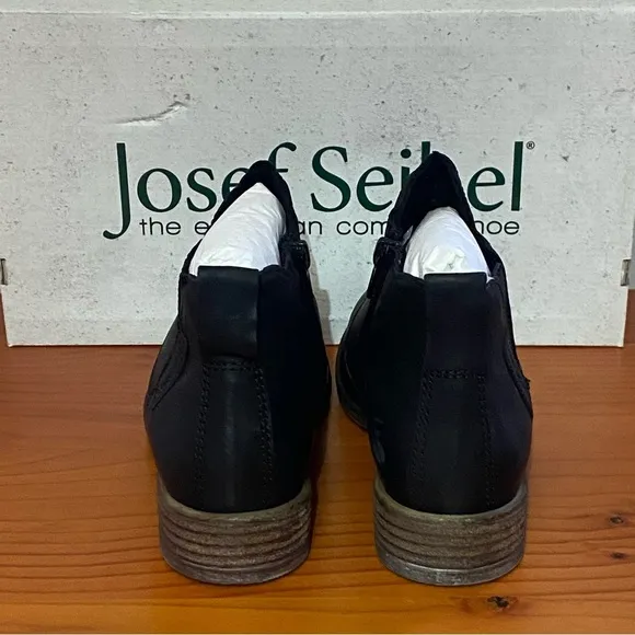 Josef Seibel Sienna 45 black leather ankle boot size 37 / 6. Soft leather lining