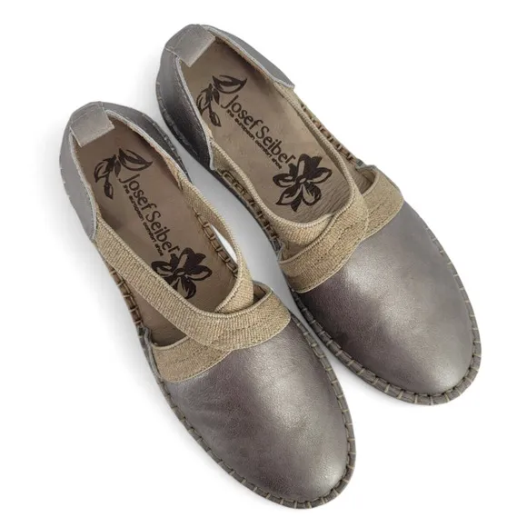 Josef Seibel Sofie 29 Womens Slip-On Flats Metallic Leather Sz 37 Comfort Style