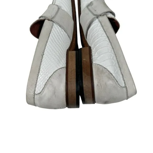 Just‎ Cavalli White Exotic Leather Made in Italy Men's Shoes Moccasins Size 41