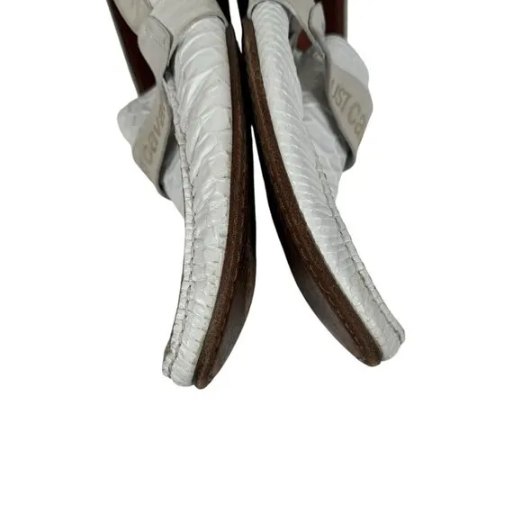 Just‎ Cavalli White Exotic Leather Made in Italy Men's Shoes Moccasins Size 41