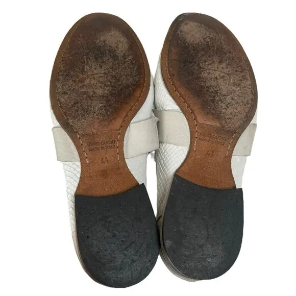 Just‎ Cavalli White Exotic Leather Made in Italy Men's Shoes Moccasins Size 41