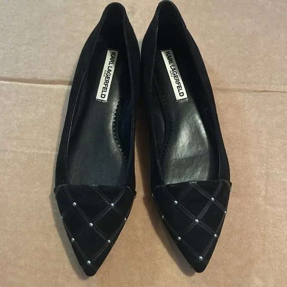 Karl Lagerfeld Black Quilted Women's Shoes size 8.5 like new