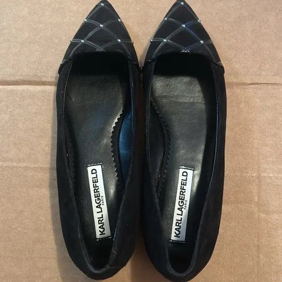 Karl Lagerfeld Black Quilted Women's Shoes size 8.5 like new