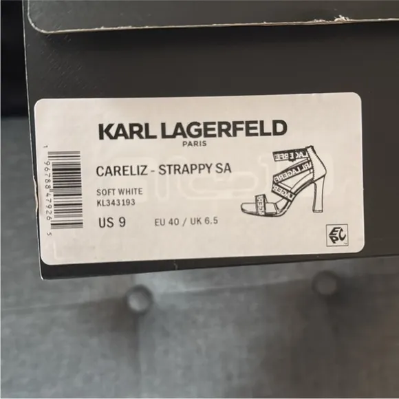 Karl Lagerfeld Careliz Strappy Sandal Soft White Size 9