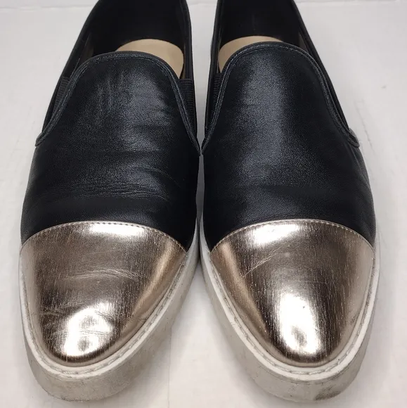 Karl Lagerfeld Paris Cler Women's Leather Cap Toe Slip On Loafers Size 9M