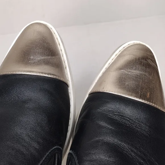 Karl Lagerfeld Paris Cler Women's Leather Cap Toe Slip On Loafers Size 9M