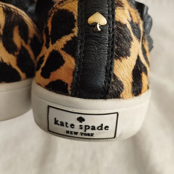 Kate Spade Lilly Hair Calf Leopard Leather Sneaker Women Size 8M
