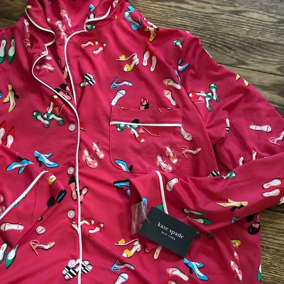 Kate Spade New York Red FABULOUS COLORFUL SHOES Knit Pajama/Loungewear