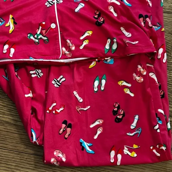Kate Spade New York Red FABULOUS COLORFUL SHOES Knit Pajama/Loungewear