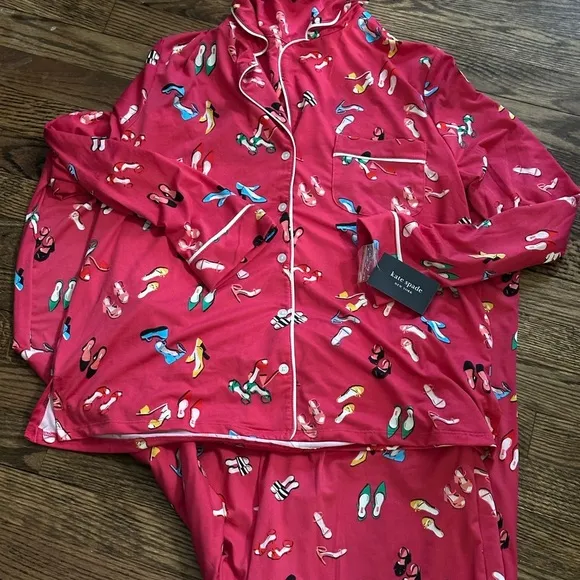 Kate Spade New York Red FABULOUS COLORFUL SHOES Knit Pajama/Loungewear