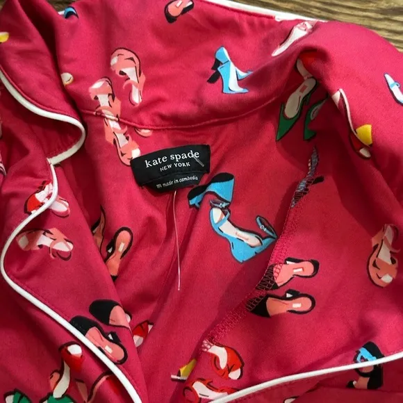 Kate Spade New York Red FABULOUS COLORFUL SHOES Knit Pajama/Loungewear