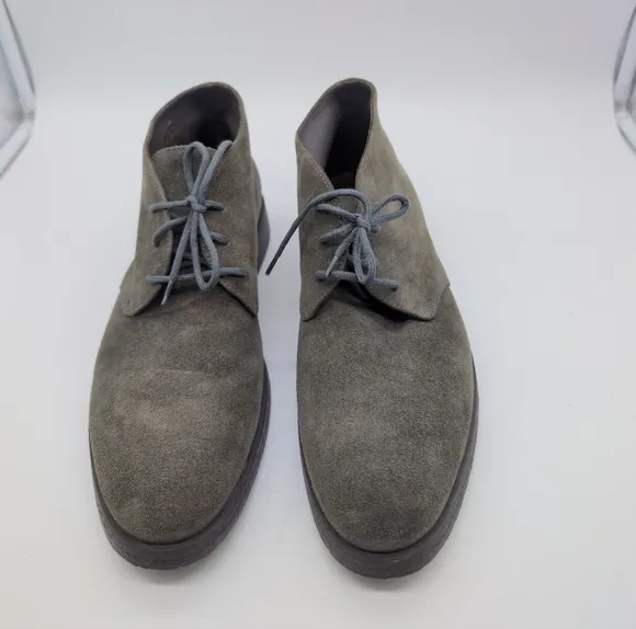 KD KD Men's Suede Lace-Up Beatle Boots Grey Italy Sz 43