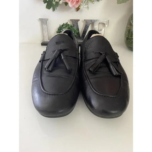 Kech Men Tasseled Loafer Shoes Black 100% Leather Made in Turkey Size 45 US 11.5