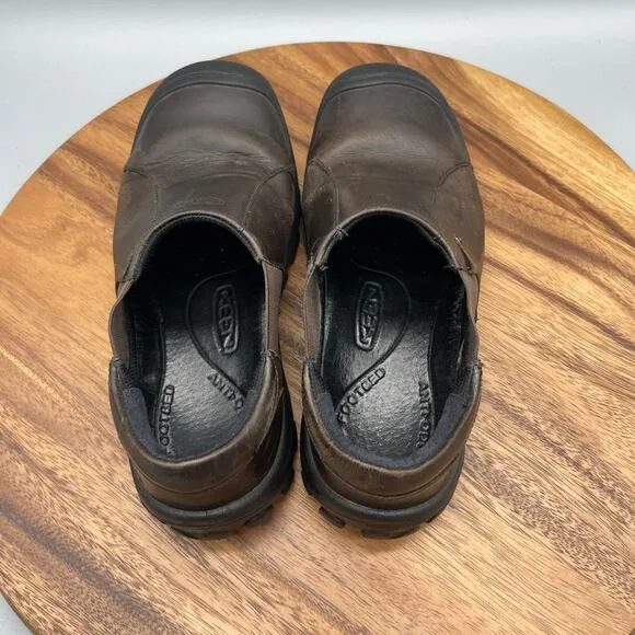 Keen Austin Loafers Mens Size 7 Brown Leather Casual Mules Slip On Shoes