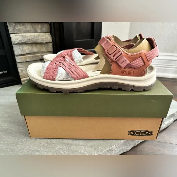KEEN Terradora II Strappy Open Toe Sandal, Redwood/Pheasant Women Size 9.5 NEW