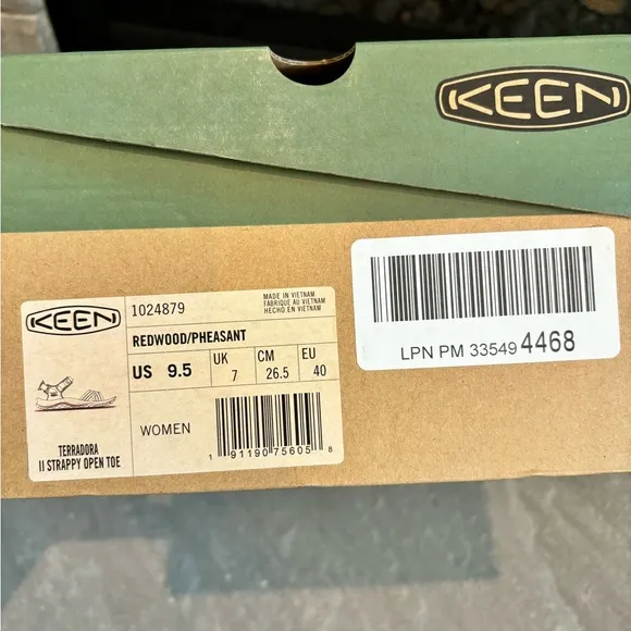 KEEN Terradora II Strappy Open Toe Sandal, Redwood/Pheasant Women Size 9.5 NEW