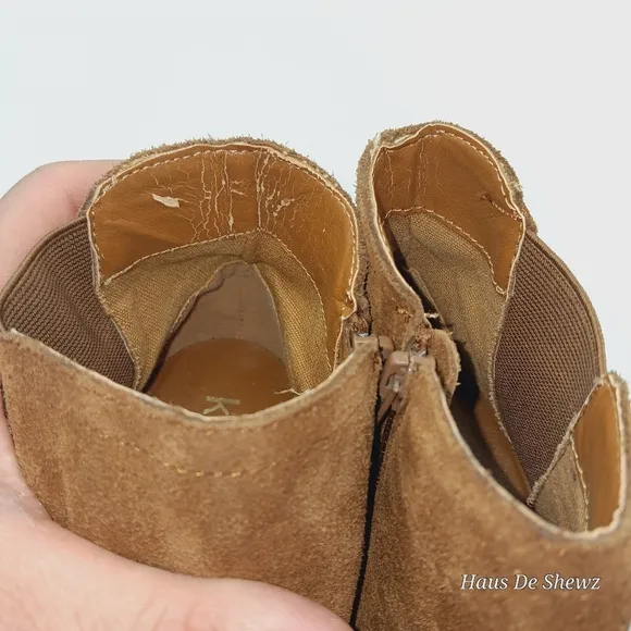 Kenzie Brown Suede zip up booties ankle boots