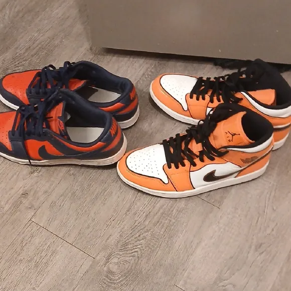 Kids Athletic Shoes - Red and Orange
