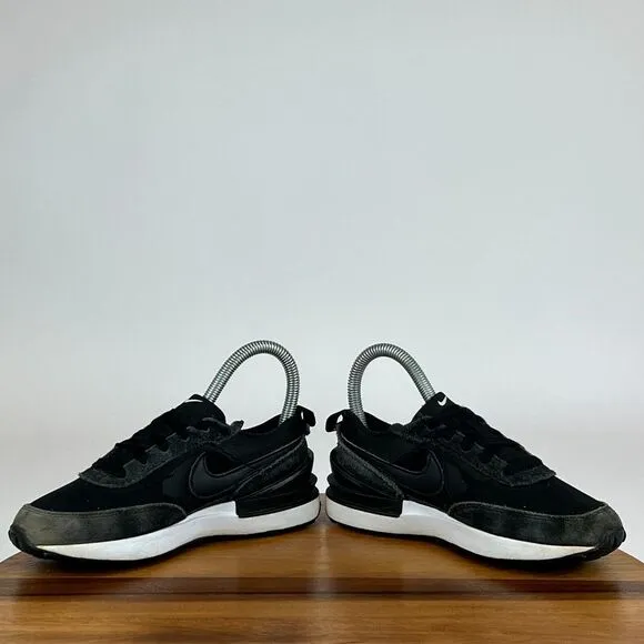 Kids‎ Childrens Nike Waffle One Black Suede Athletic Shoes Sneakers Size 1 Y GUC