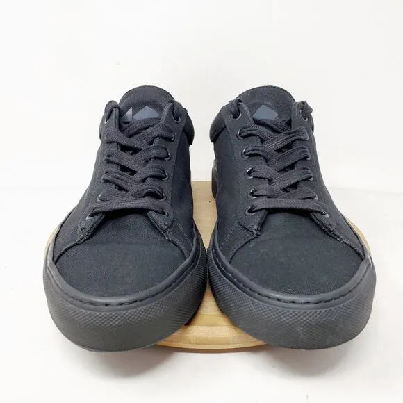 KOIO Capri Shoes Mens 42 Triple Black Canvas Lace Up Sneaker Comfort Italy