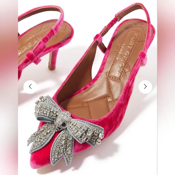 KURT GEIGER Belgravia Bow 65 Velvet Slingback Pumps