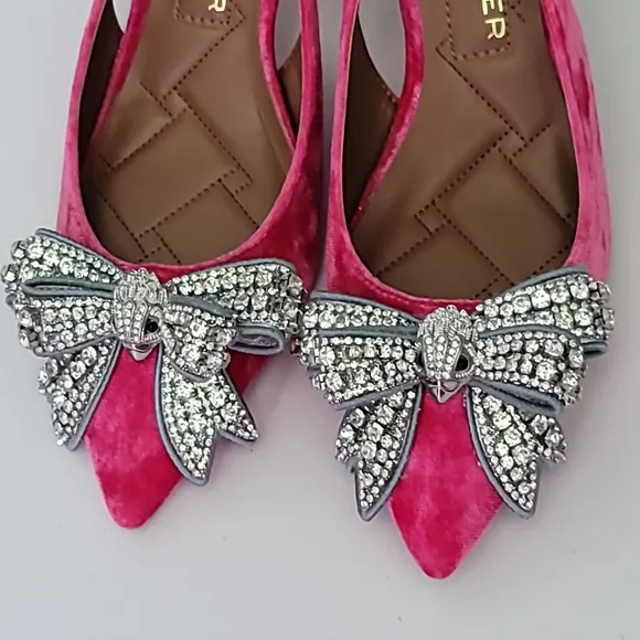 KURT GEIGER Belgravia Bow 65 Velvet Slingback Pumps