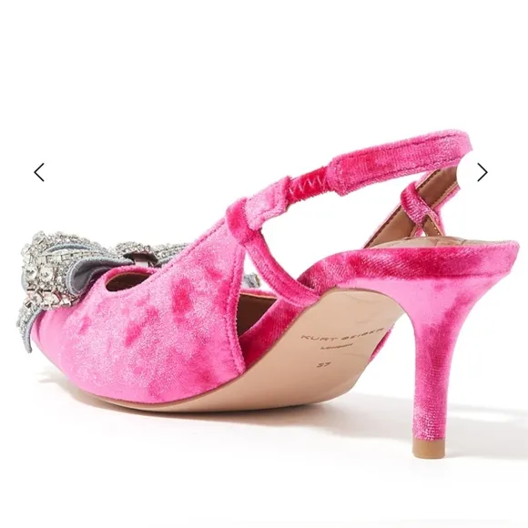 KURT GEIGER Belgravia Bow 65 Velvet Slingback Pumps