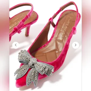 KURT GEIGER Belgravia Bow 65 Velvet Slingback Pumps
