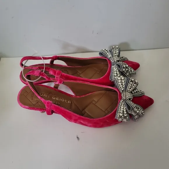 KURT GEIGER Belgravia Bow 65 Velvet Slingback Pumps