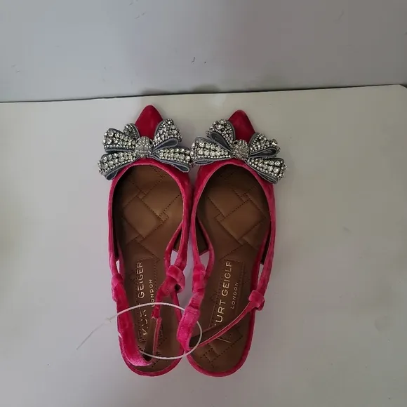 KURT GEIGER Belgravia Bow 65 Velvet Slingback Pumps