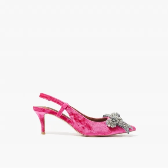 KURT GEIGER Belgravia Bow 65 Velvet Slingback Pumps