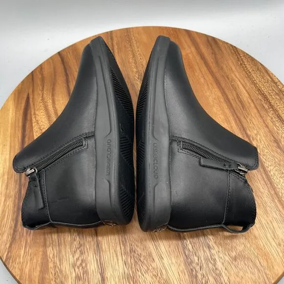 Kuru Tempo Boots Womens Size 6 M Black Leather Chelsea Comfort Walking Zip