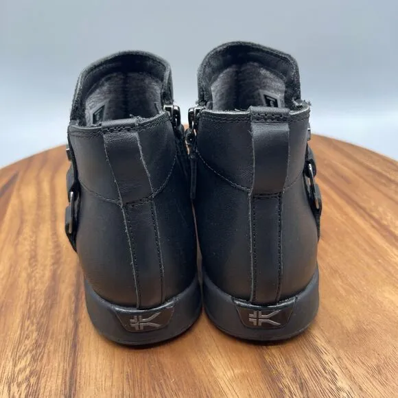 Kuru Tempo Boots Womens Size 6 M Black Leather Chelsea Comfort Walking Zip