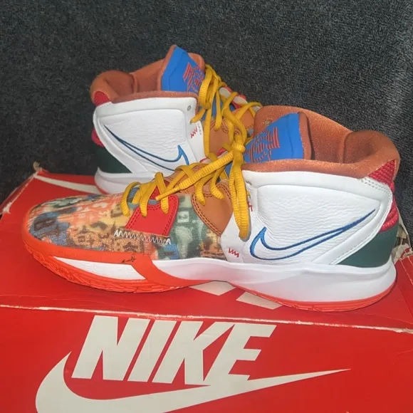 Kyrie Nike  Basketball Shoes orange blue white green
