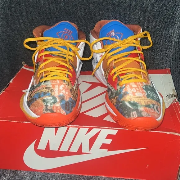 Kyrie Nike  Basketball Shoes orange blue white green