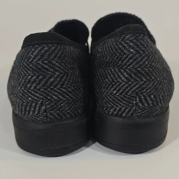 L Collection by Clarks Trish Rose Loafer Shoes Size 6 Grey Black Herringbone